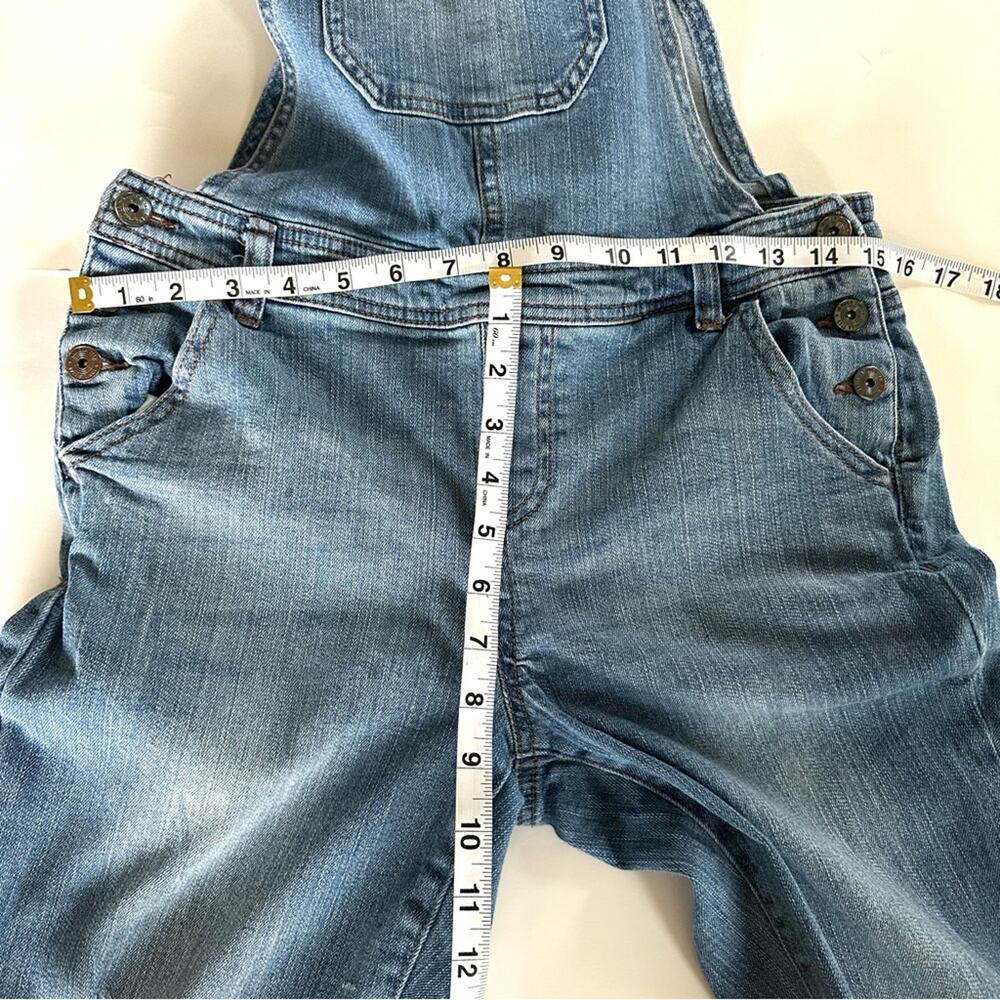 Vanilla Star Blue Wash Denim Distressed Frayed Overall Jeans Y2K Medium - Picture 5 of 12